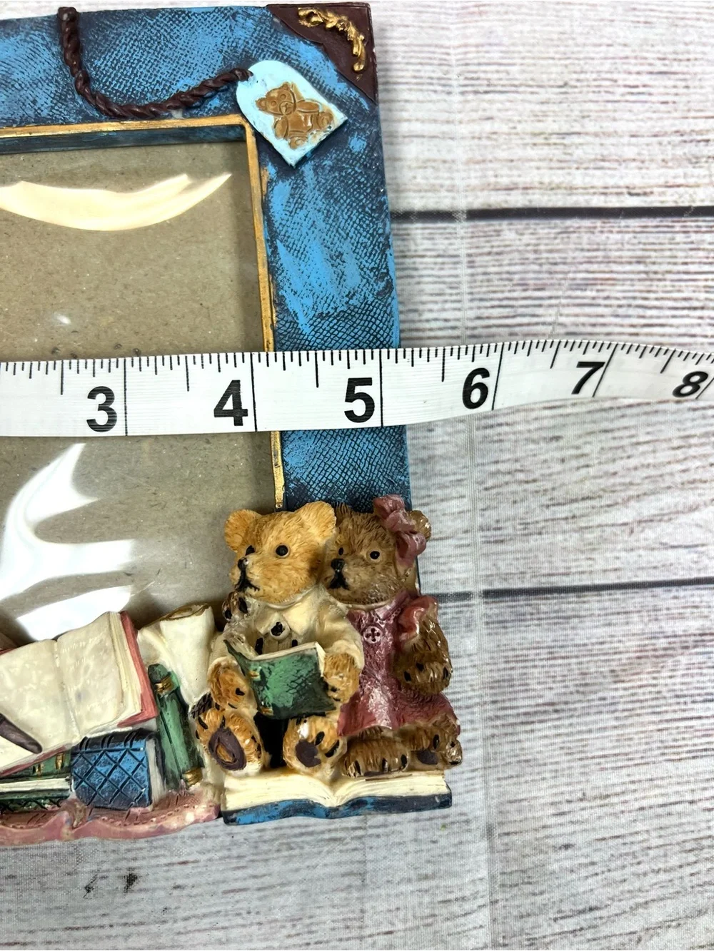 Vintage 3D Teddy Bear Small Photo Frame 90’s Cottagecore Whimsical Decor Retro